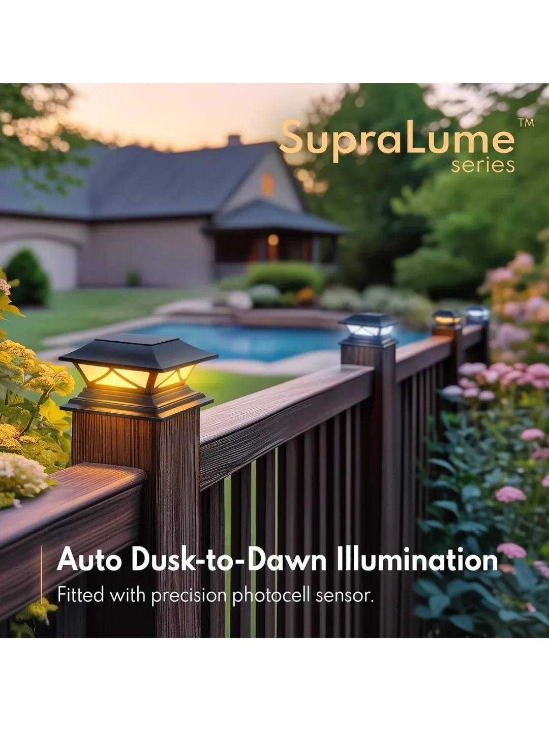 2 Pack Solar Post Cap Lights, Outdoor Deck Fence Lights. image indicator(7)