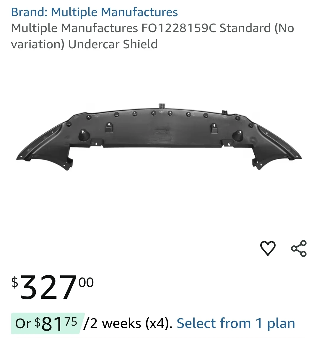 Multiple Manufactures Elantra Undercar Shield
