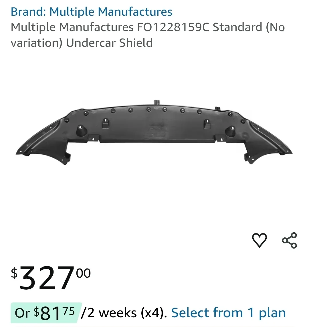 Multiple Manufactures Elantra Undercar Shield