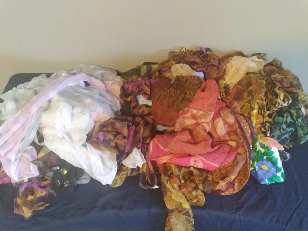 Large collection of scarves and things