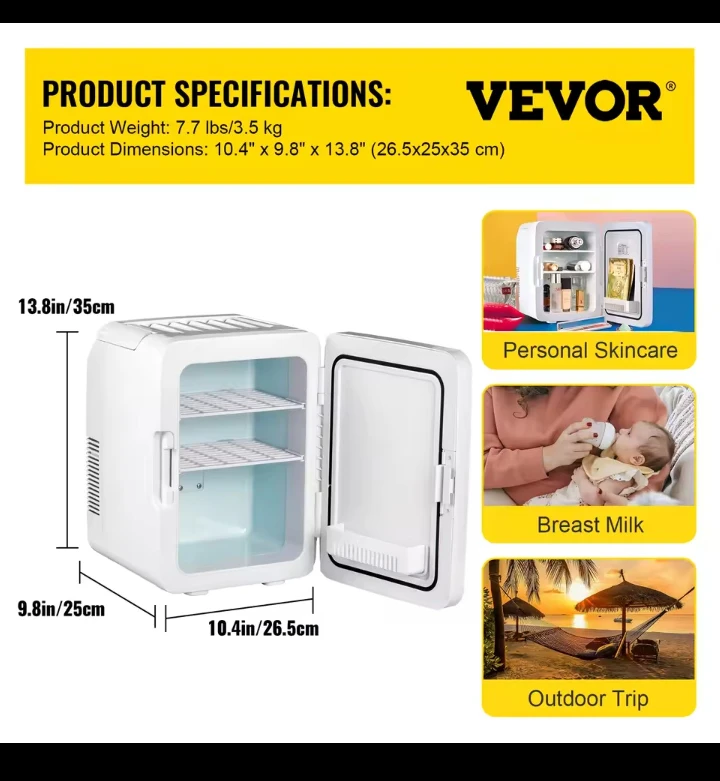 VEVOR Mini Fridge - White - photo 3