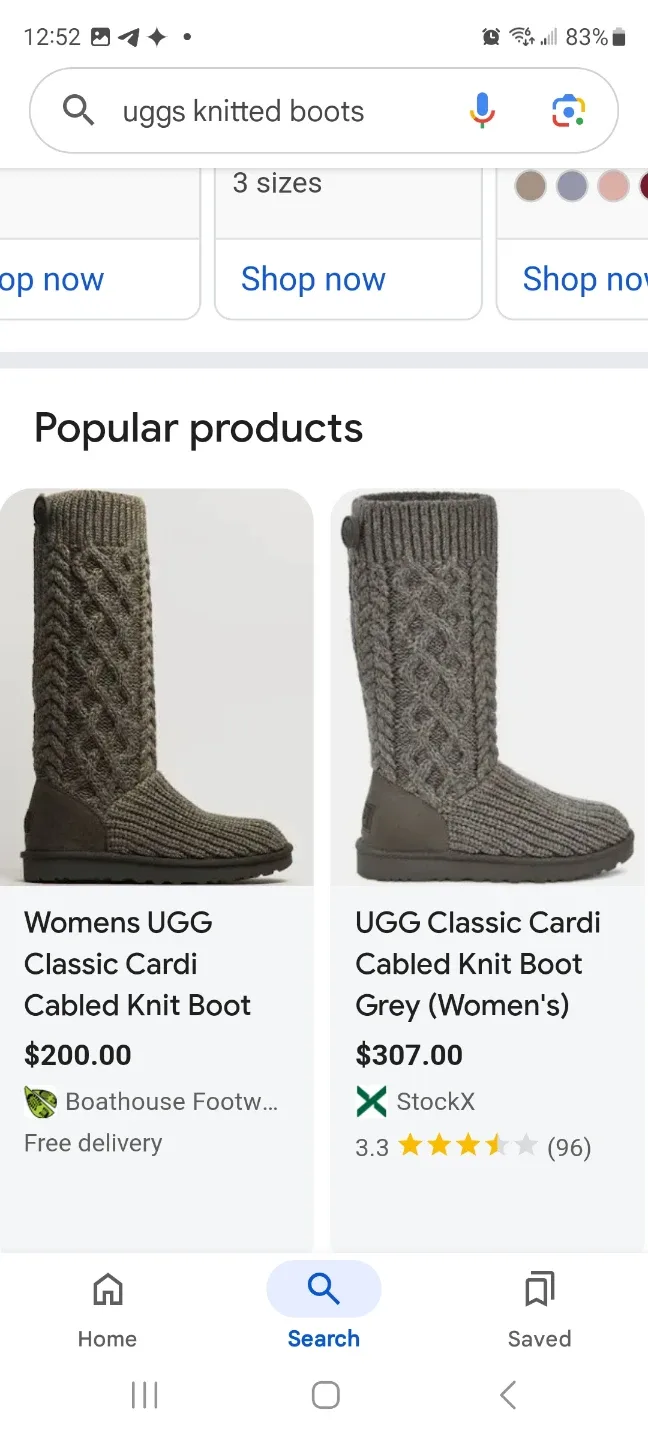 UGG Classic Cardy Cabled Knit Boots - Grey image indicator(9)