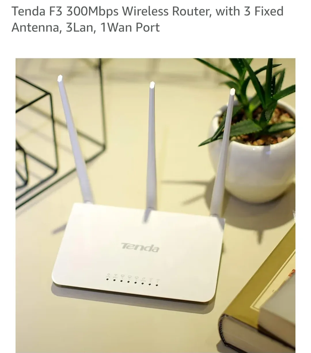 Tenda F3 300Mbps Wireless Router, with 3 Fixed Antenna, 3Lan, image indicator(2)