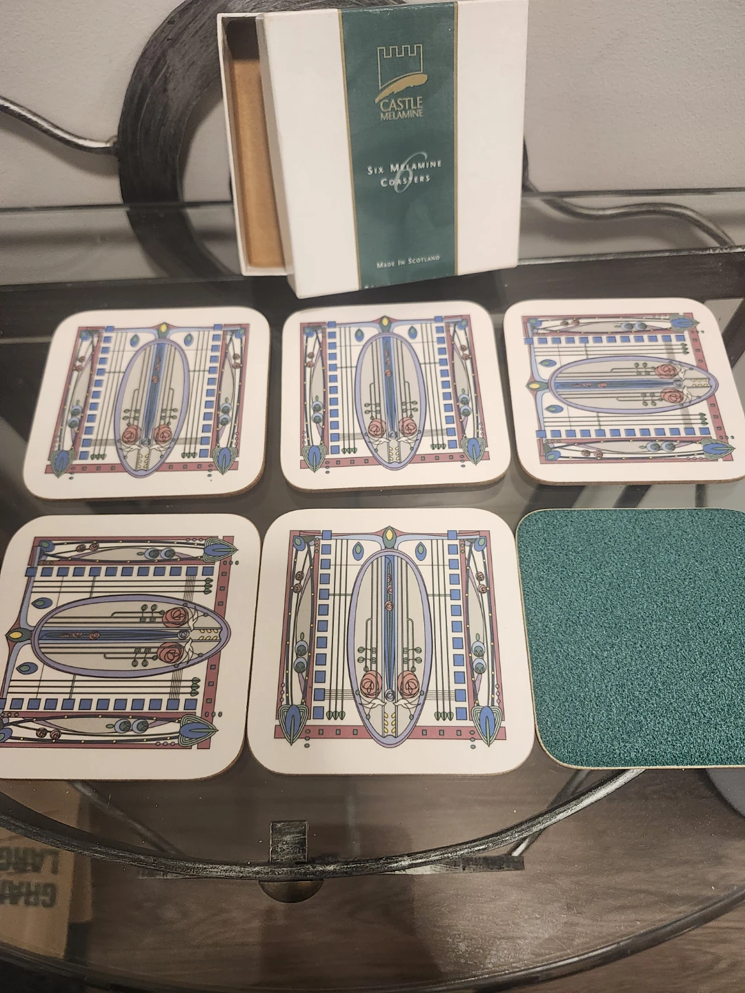 Castle Melamine Six Coasters Set