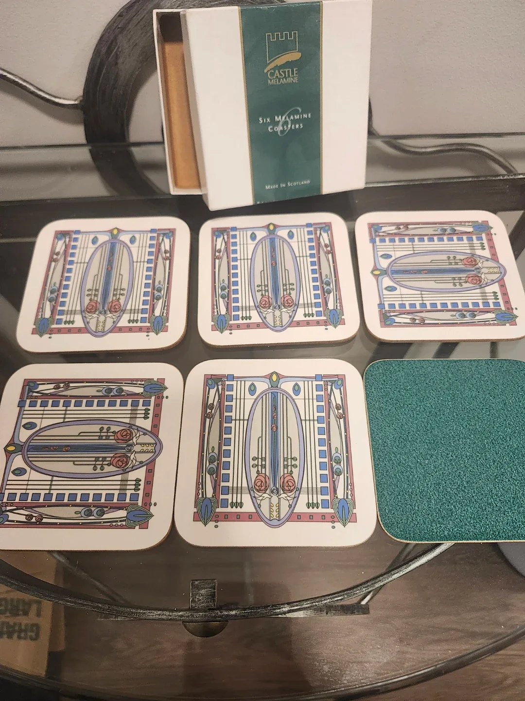 Castle Melamine Six Coasters Set thumbnail