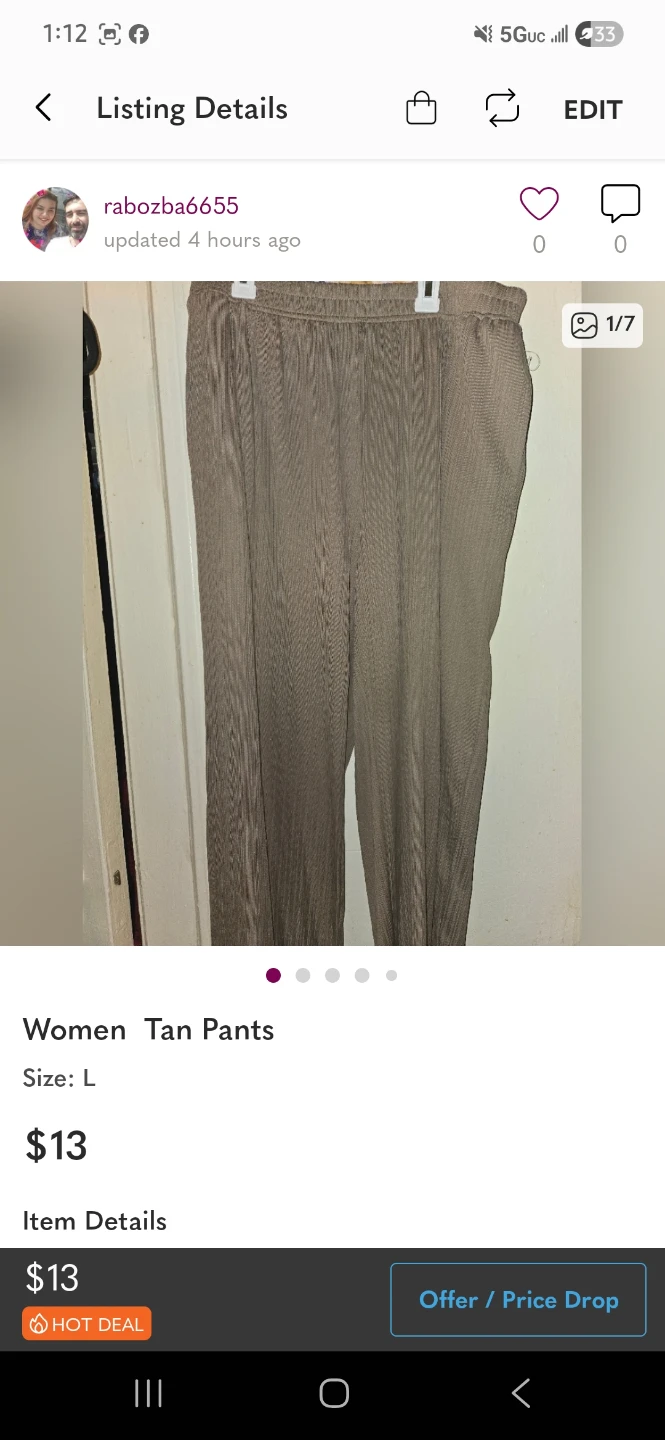 Women  tan color large size women dressy pants
