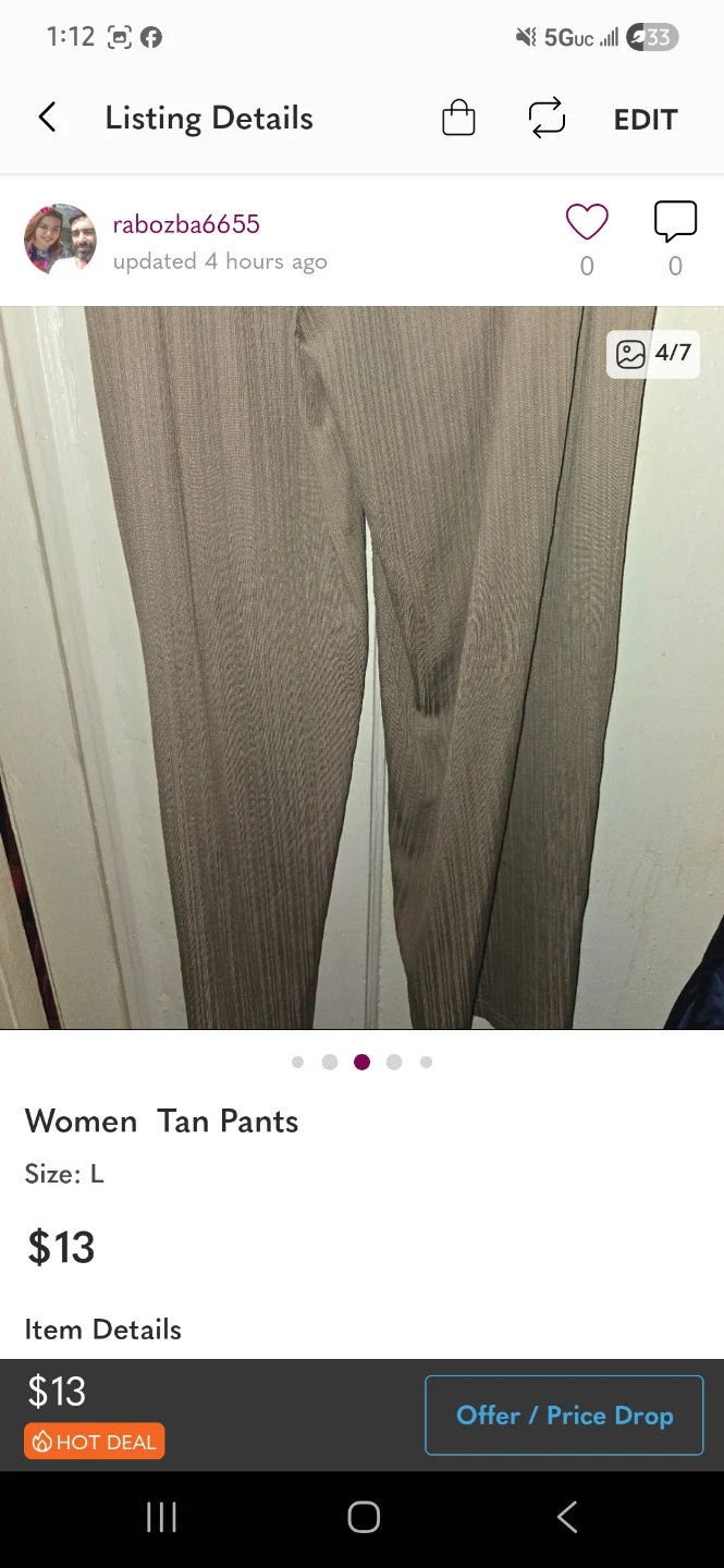 Women  tan color large size women dressy pants - photo 3