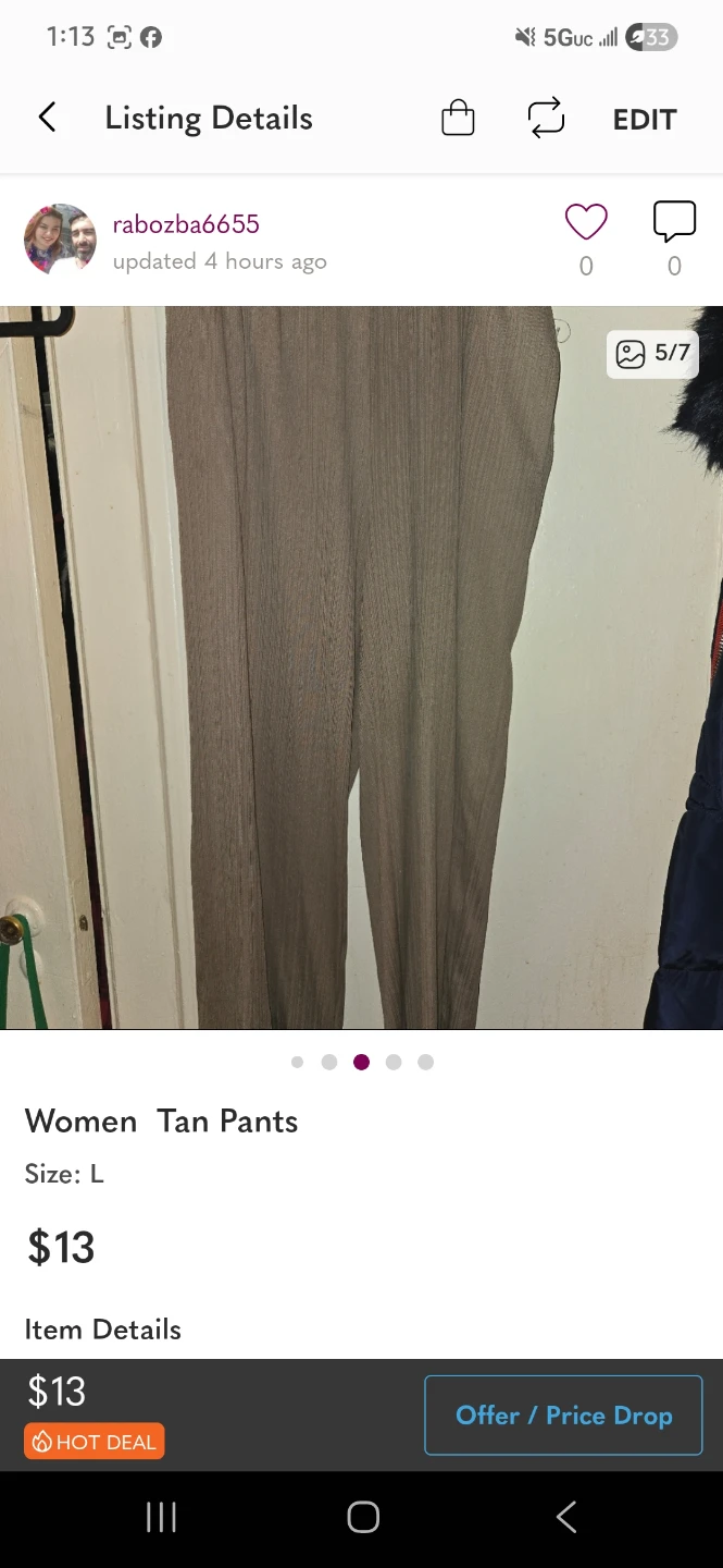 Women  tan color large size women dressy pants - photo 4