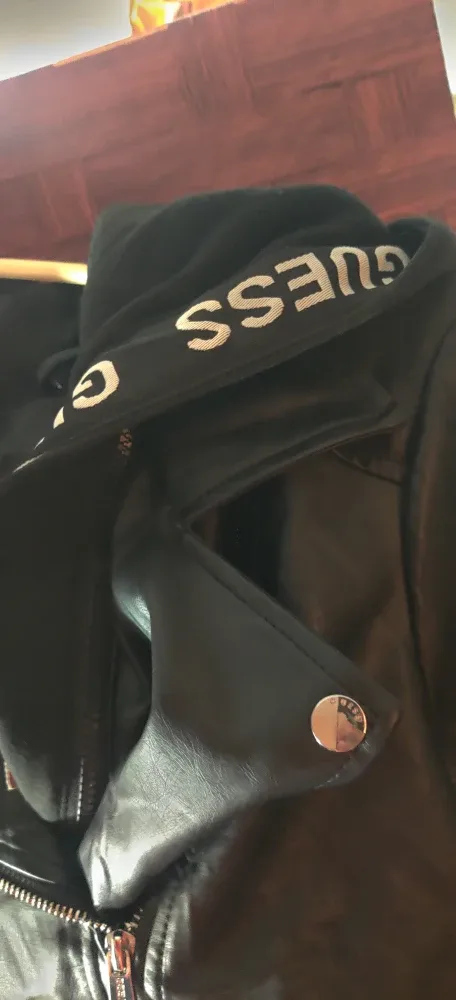 Guess Black Faux Leather Jacket - Size M image indicator(5)