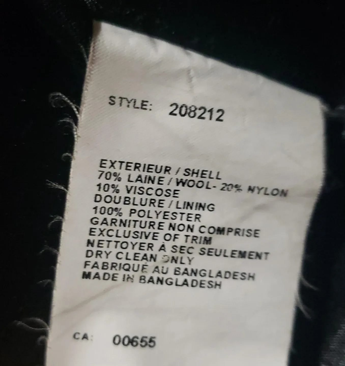 Black Wool Coat - S/M image indicator(5)