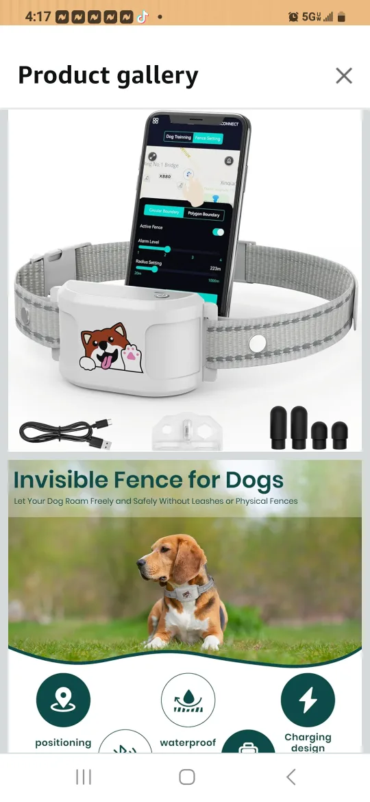WEUYUY GPS Dog Fence & Tracking Collar System image indicator(4)