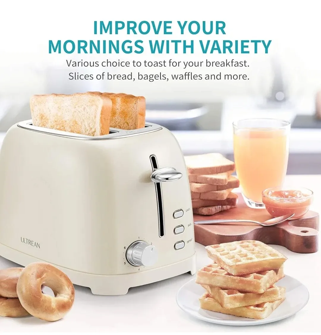 ULTREAN 2-Slice Toaster - Retro Beige image indicator(8)