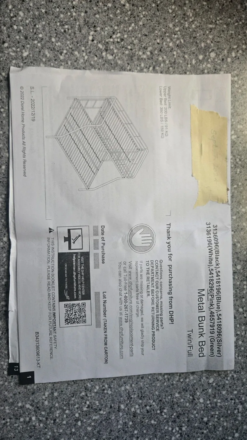 DHP Metal Bunk Bed Twin/Full - Black image indicator(3)