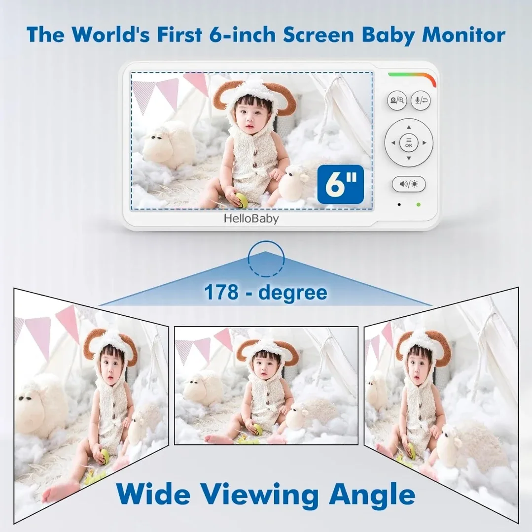 HelloBaby 6-inch Super Wide Viewing Baby Monitor image indicator(4)