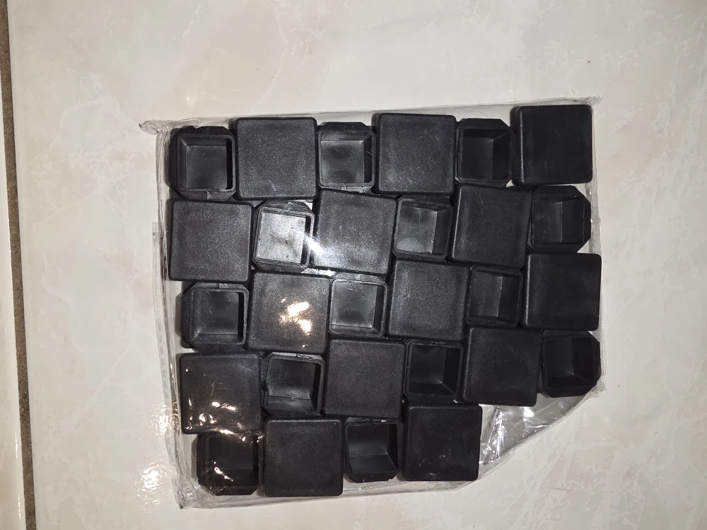 Black Square Furniture Leg Caps - New