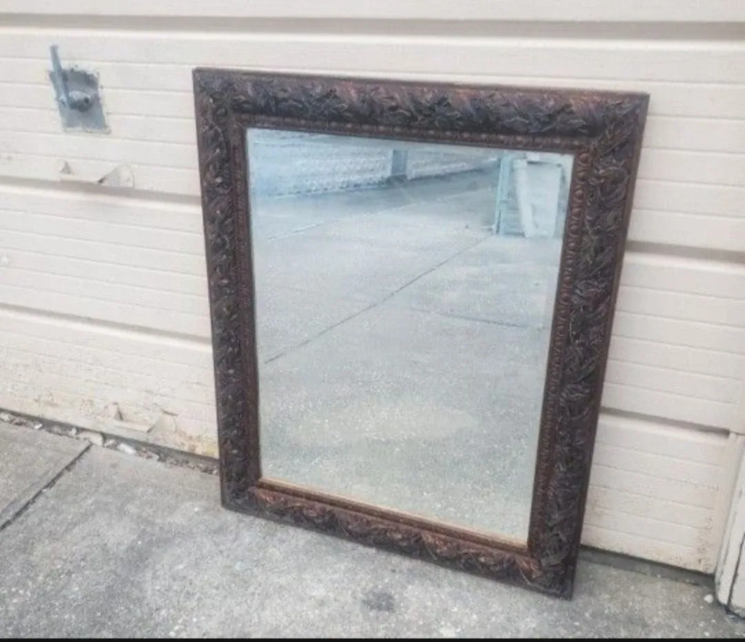 Beautiful vintage wood Mirror thumbnail