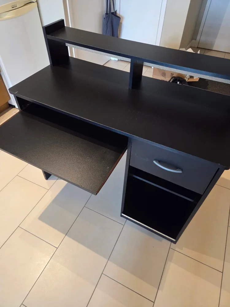 Black Computer Desk with Hutch & Drawer image indicator(3)