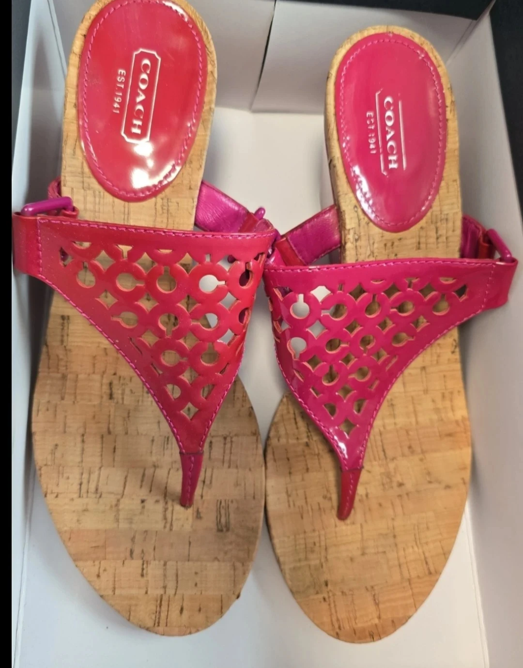 Coach Pink Wedge Sandals 10B - photo 4