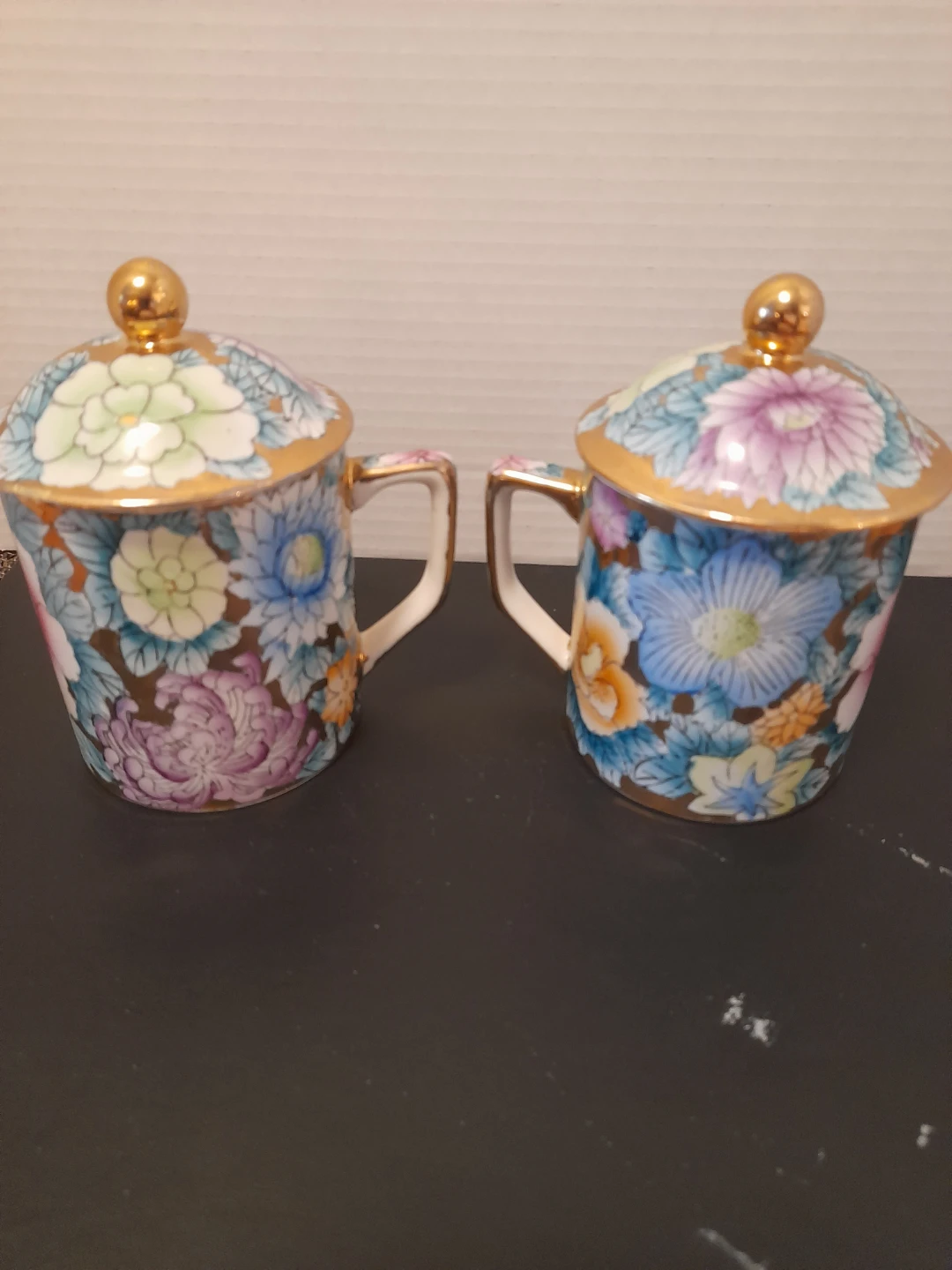Floral Tea Cups with Lids - Set of 2 - photo 3