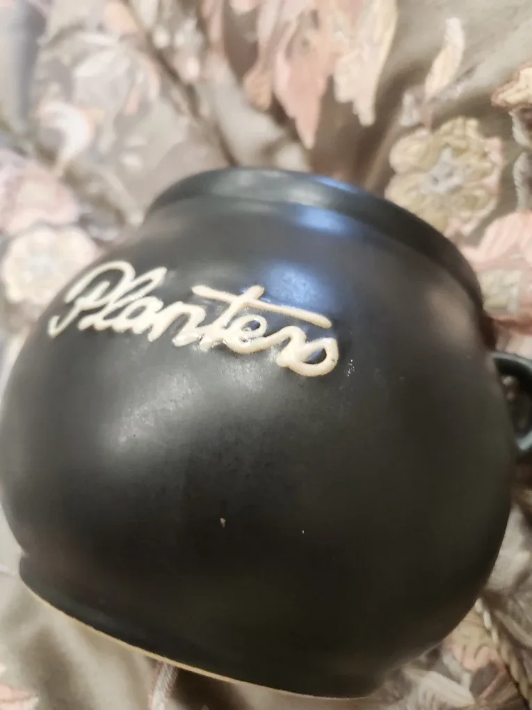 Planters Black Ceramic Jar with a tight lid. image indicator(4)