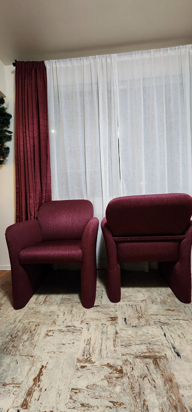 Burgundy Armchairs - Set of 2