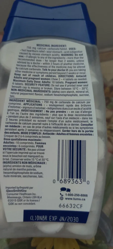 Tums Peppermint Extra Strength 750mg Antacidx2 image indicator(4)