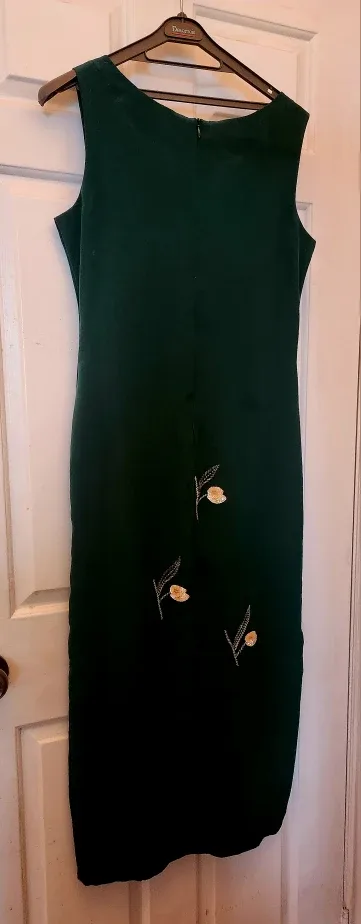 Green Dress with Floral Embroidery image indicator(4)
