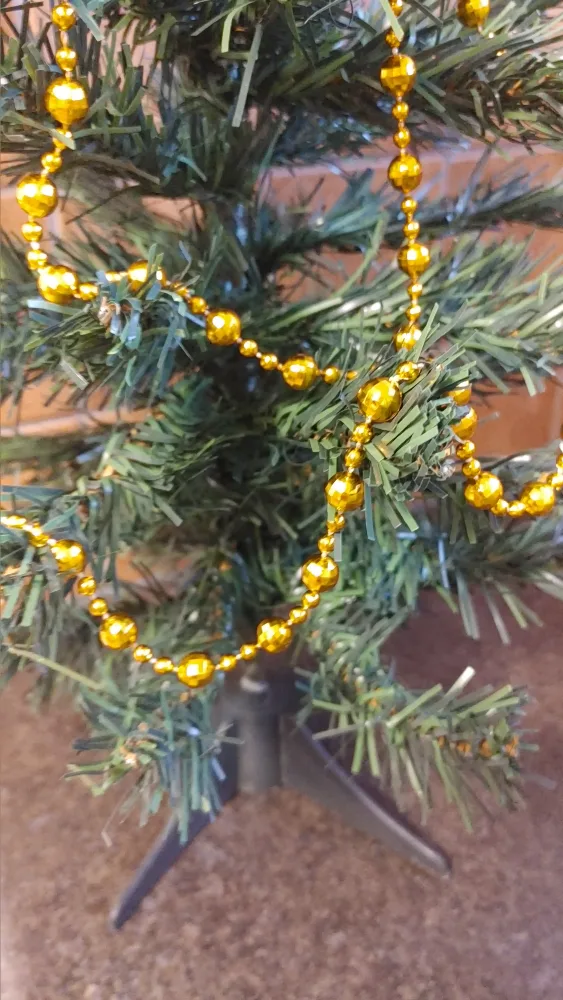 Small Christmas Tree with Gold Beads New image indicator(2)