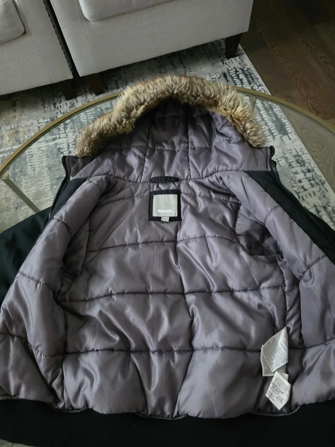 Bench. Black Winter Jacket with Fur Hood image indicator(2)