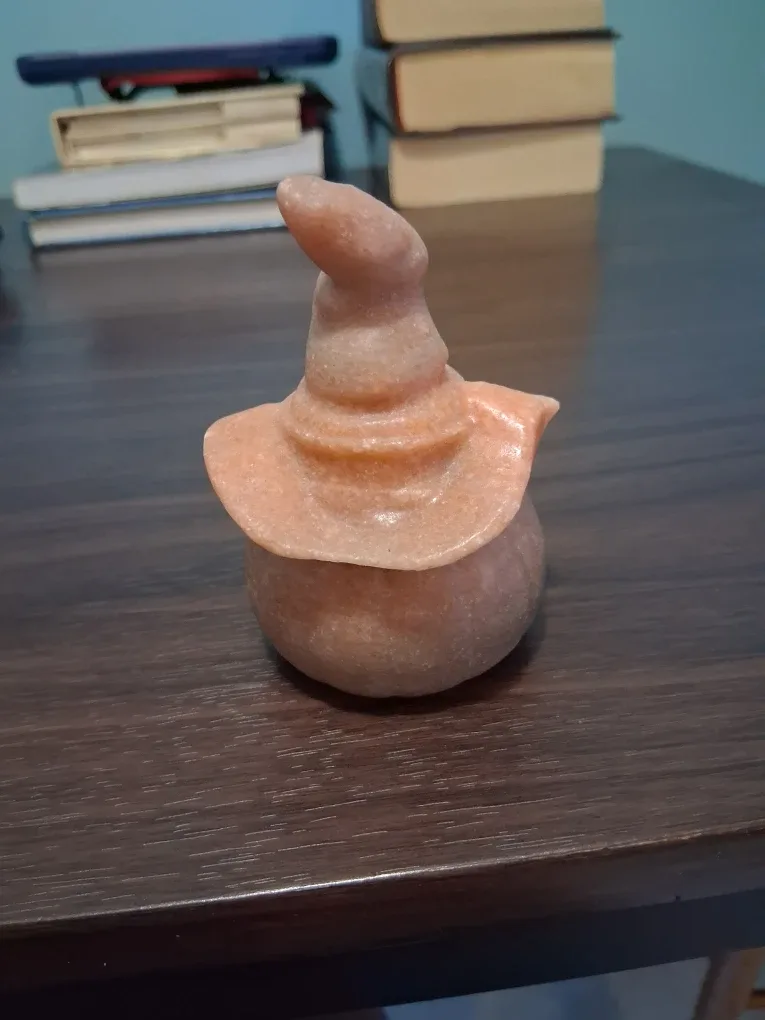 Calcite or Aventurine Pumpkin Witch Figurine image indicator(2)
