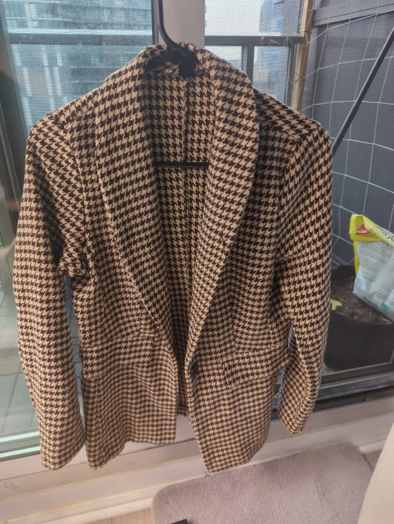 Houndstooth Patterned Blazer - free - pls read description