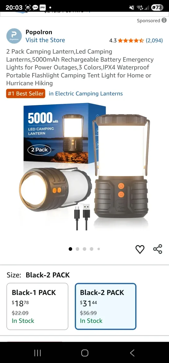 Portable LED Camping Lantern image indicator(8)