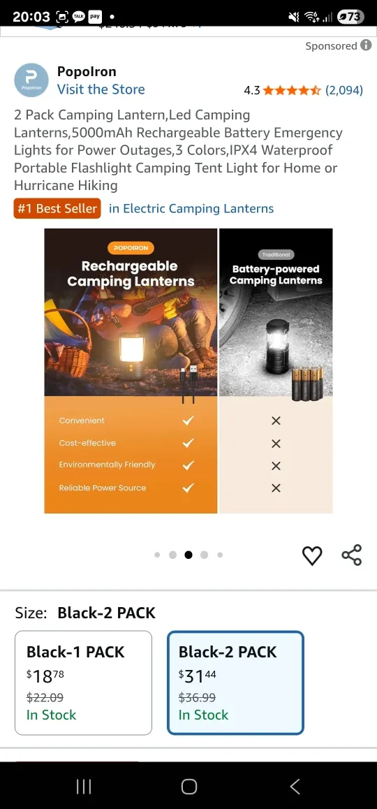 Portable LED Camping Lantern image indicator(9)