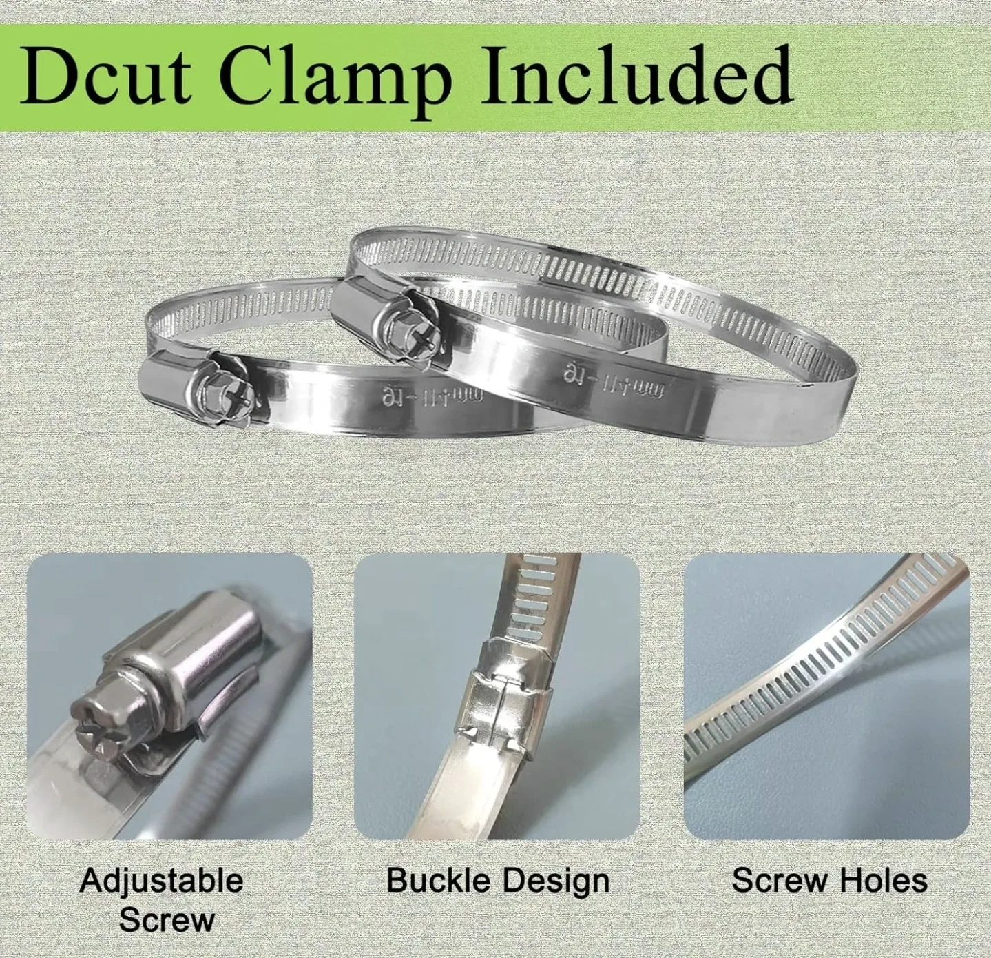 4 inch 8ft Aluminum Foil Ducting with Clamp image indicator(4)