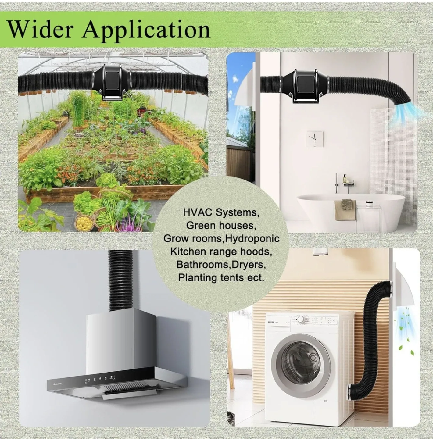 4 inch 8ft Aluminum Foil Ducting with Clamp image indicator(5)