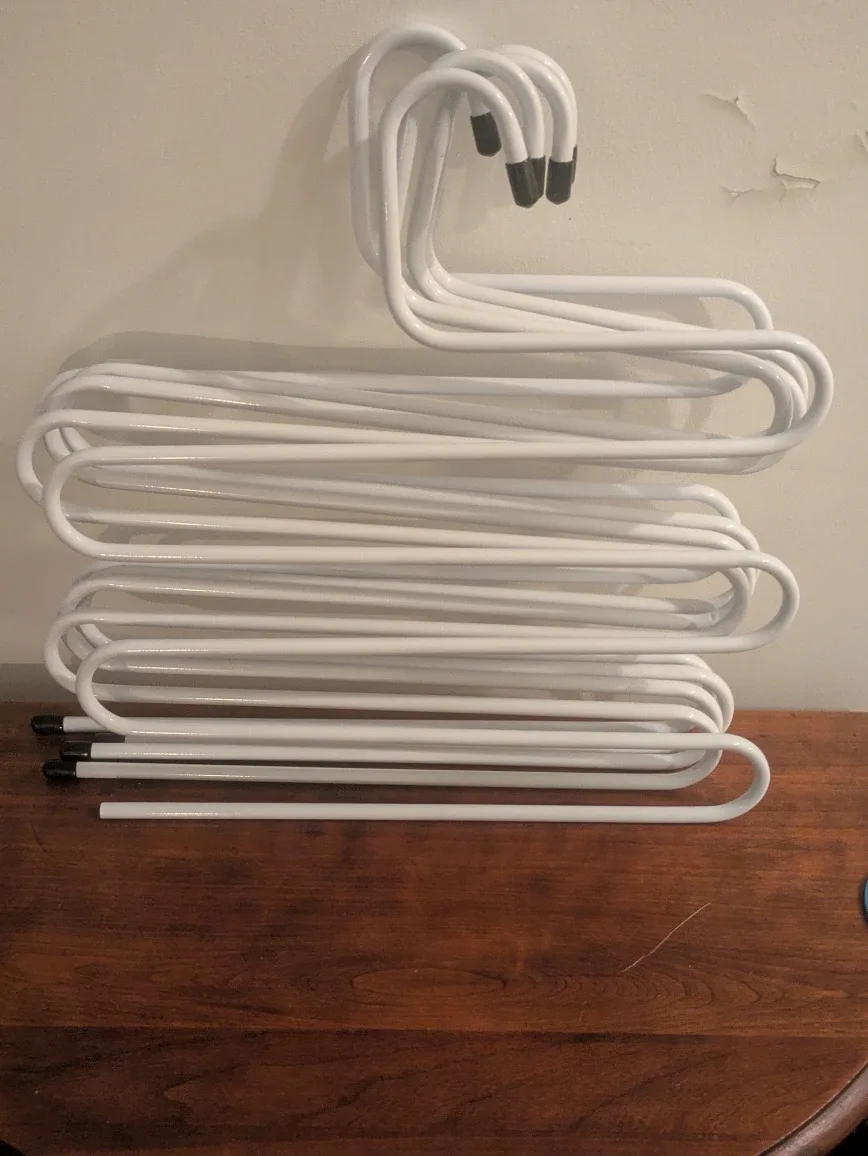 White Metal Pants Hangers