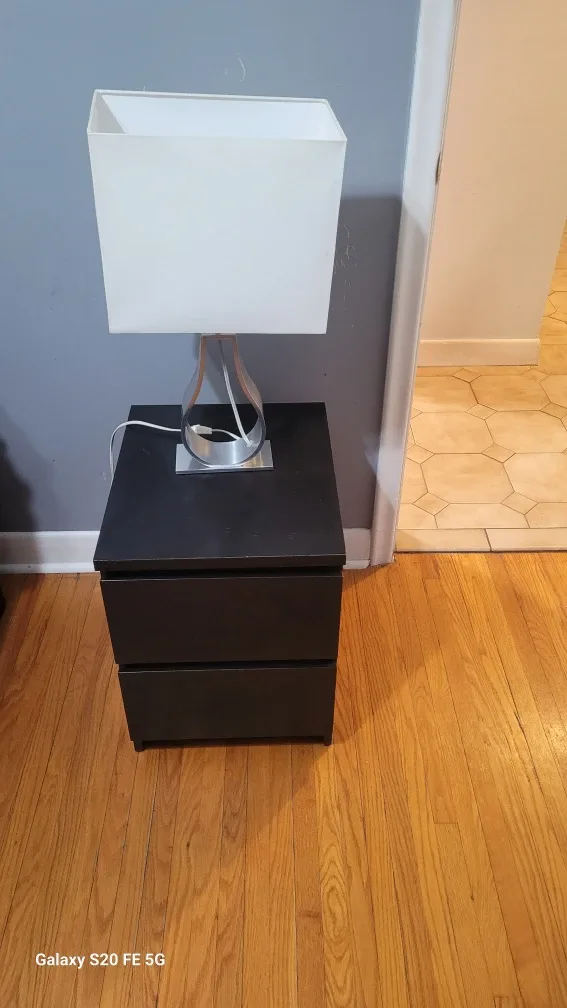 IKEA Malm Nightstand & Lamp