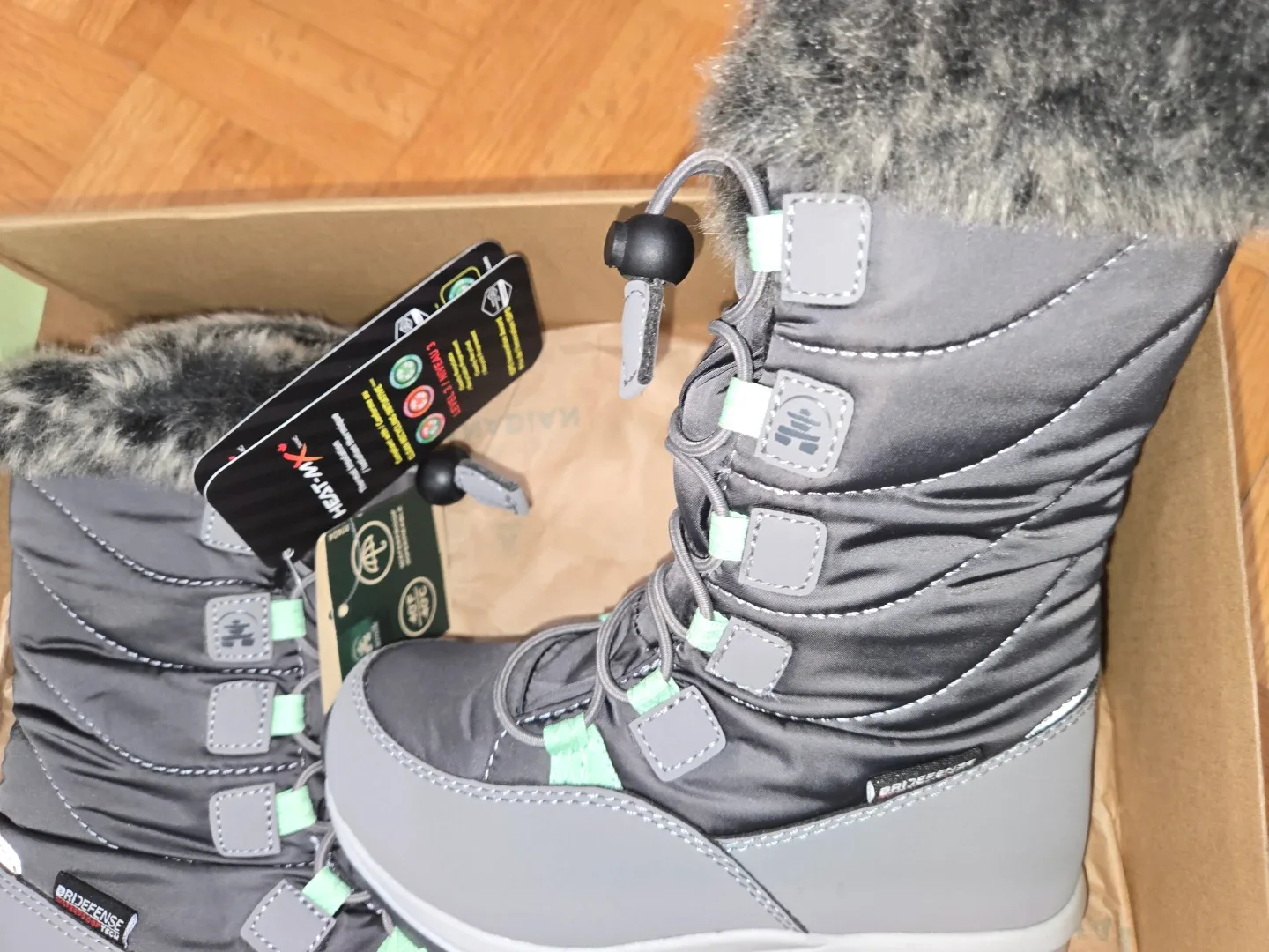 Kamik Prairie Kids' Winter Boots - Size 11 (Charcoal/Green) image indicator(3)