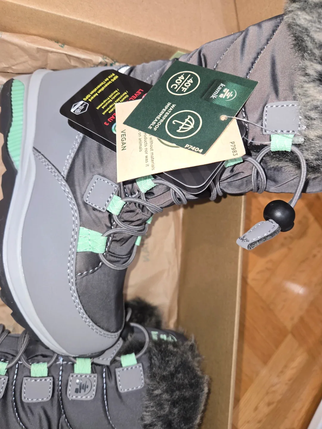 Kamik Prairie Kids' Winter Boots - Size 11 (Charcoal/Green) image indicator(5)