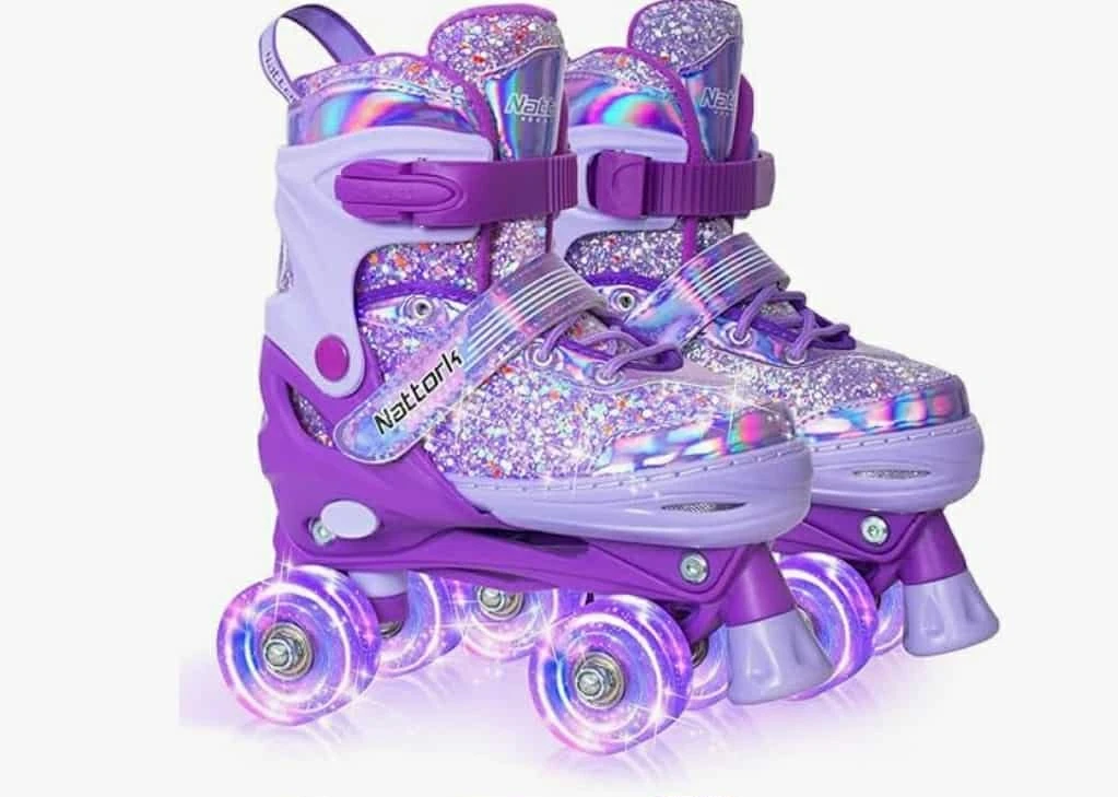 Nattork Purple Glitter Roller Skates