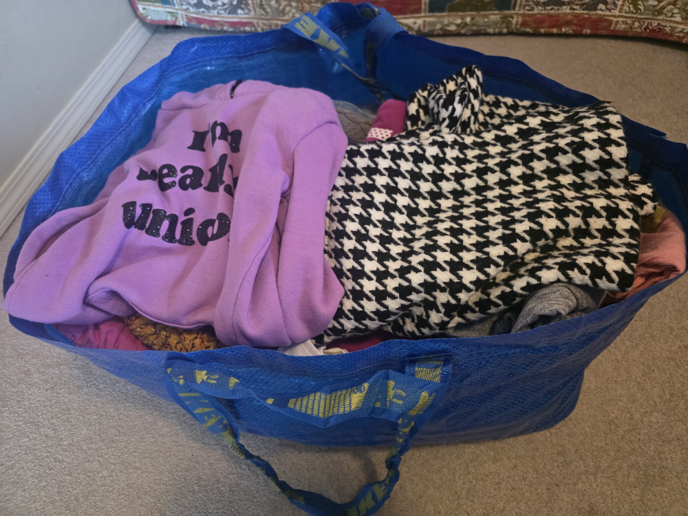 IKEA Blue Shopping Bag with Clothes