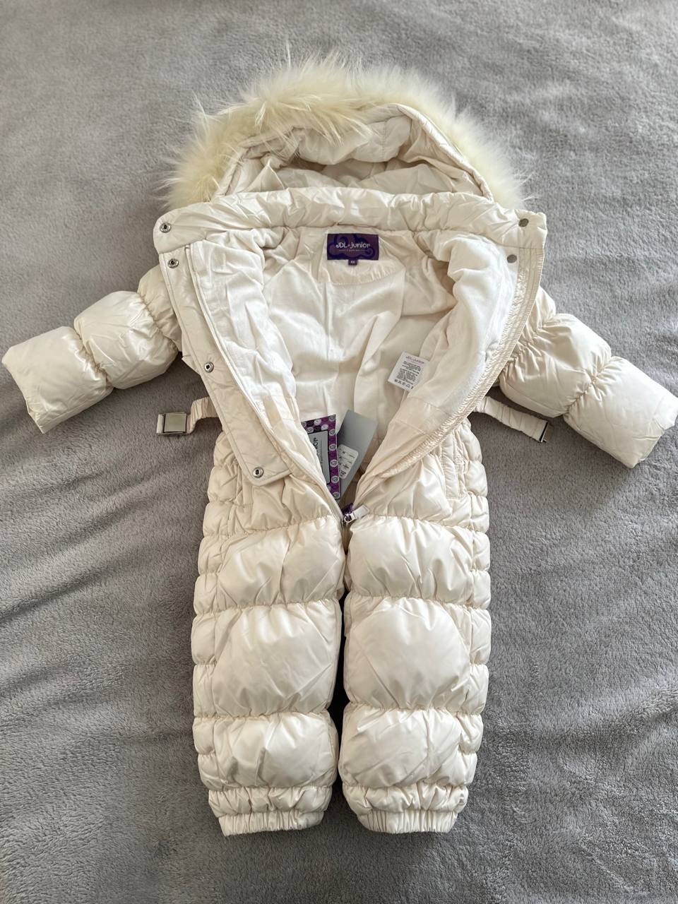 New JDL Junior White Padded Snowsuit Size 86cm
