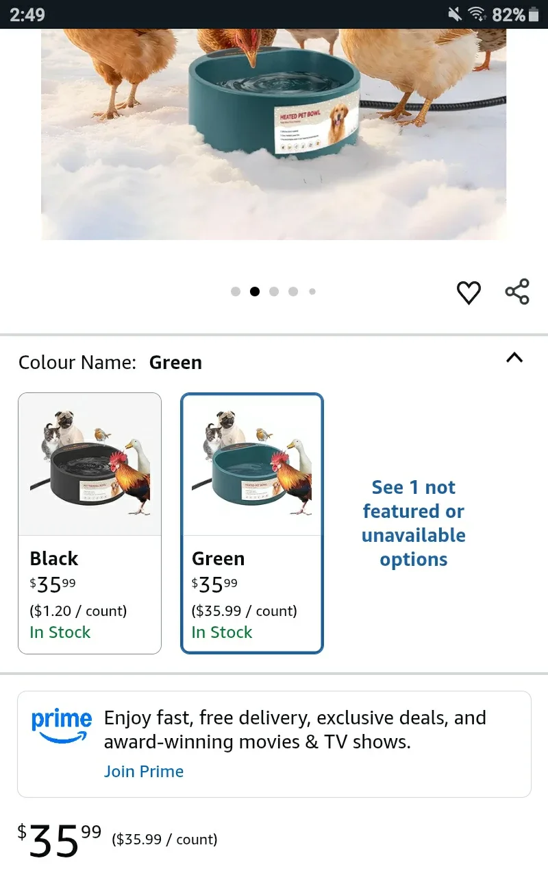 🆕 Billionchains Heated Water Bowl - Retails $35.99+Tx image indicator(6)