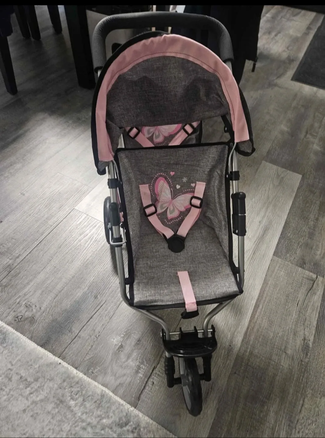 Grey & Pink Toy Stroller image indicator(2)