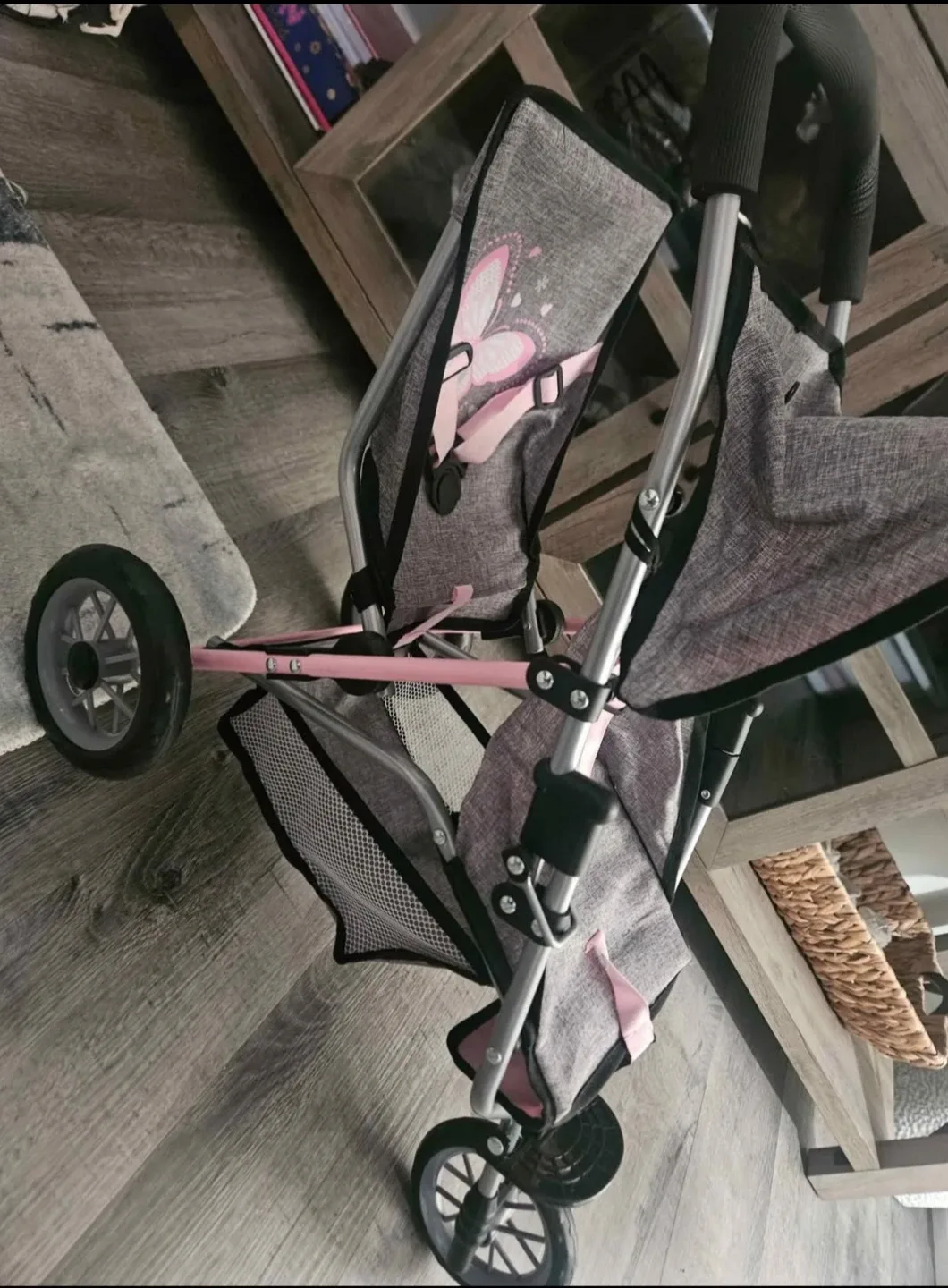 Grey & Pink Toy Stroller image indicator(3)