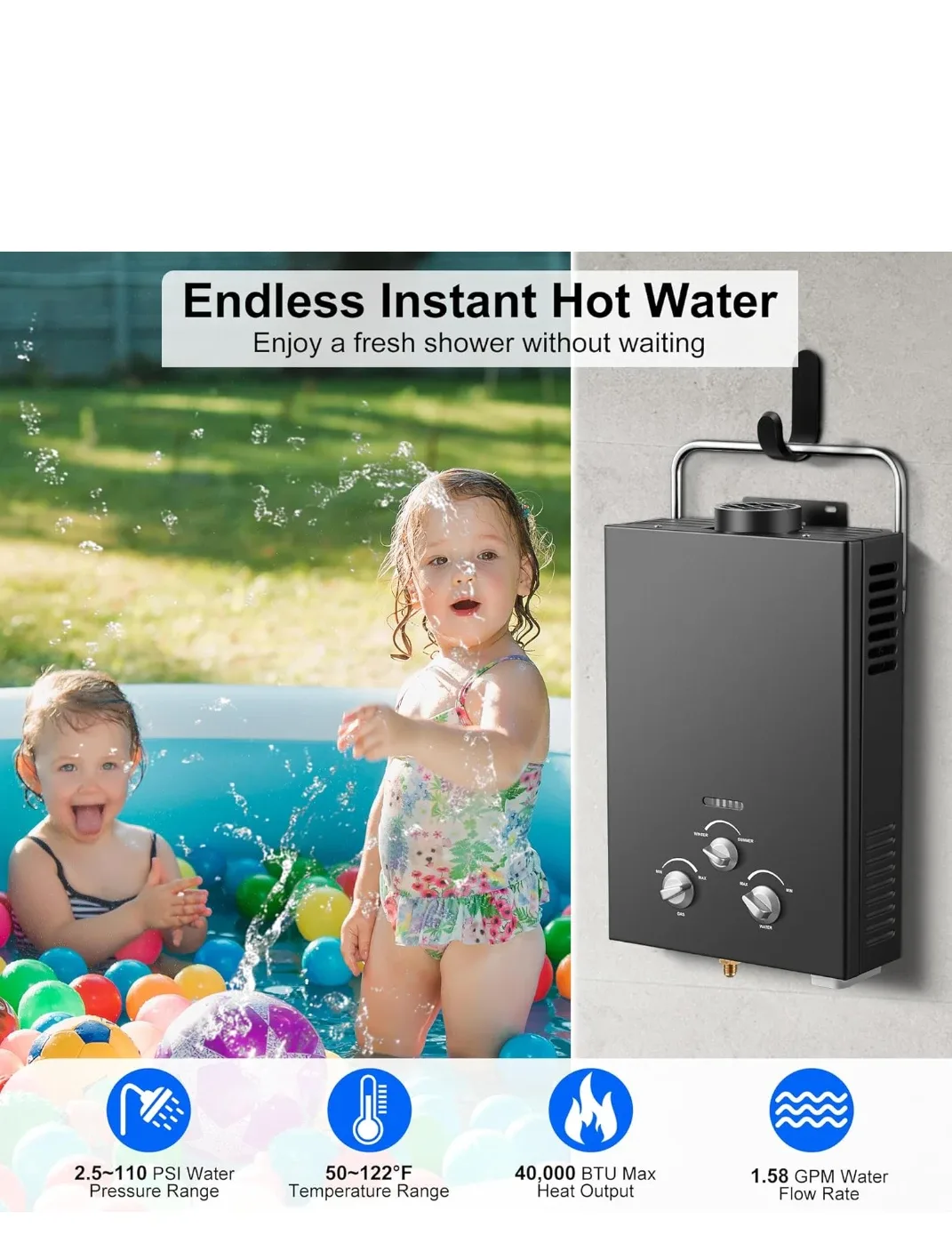 Tankless Water Heater - Portable, Ultra Slim image indicator(3)