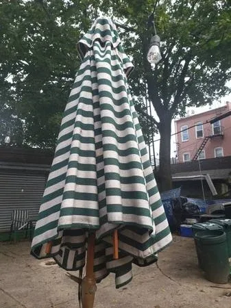 Patio extension table 6 chairs umbrella & stand image indicator(2)