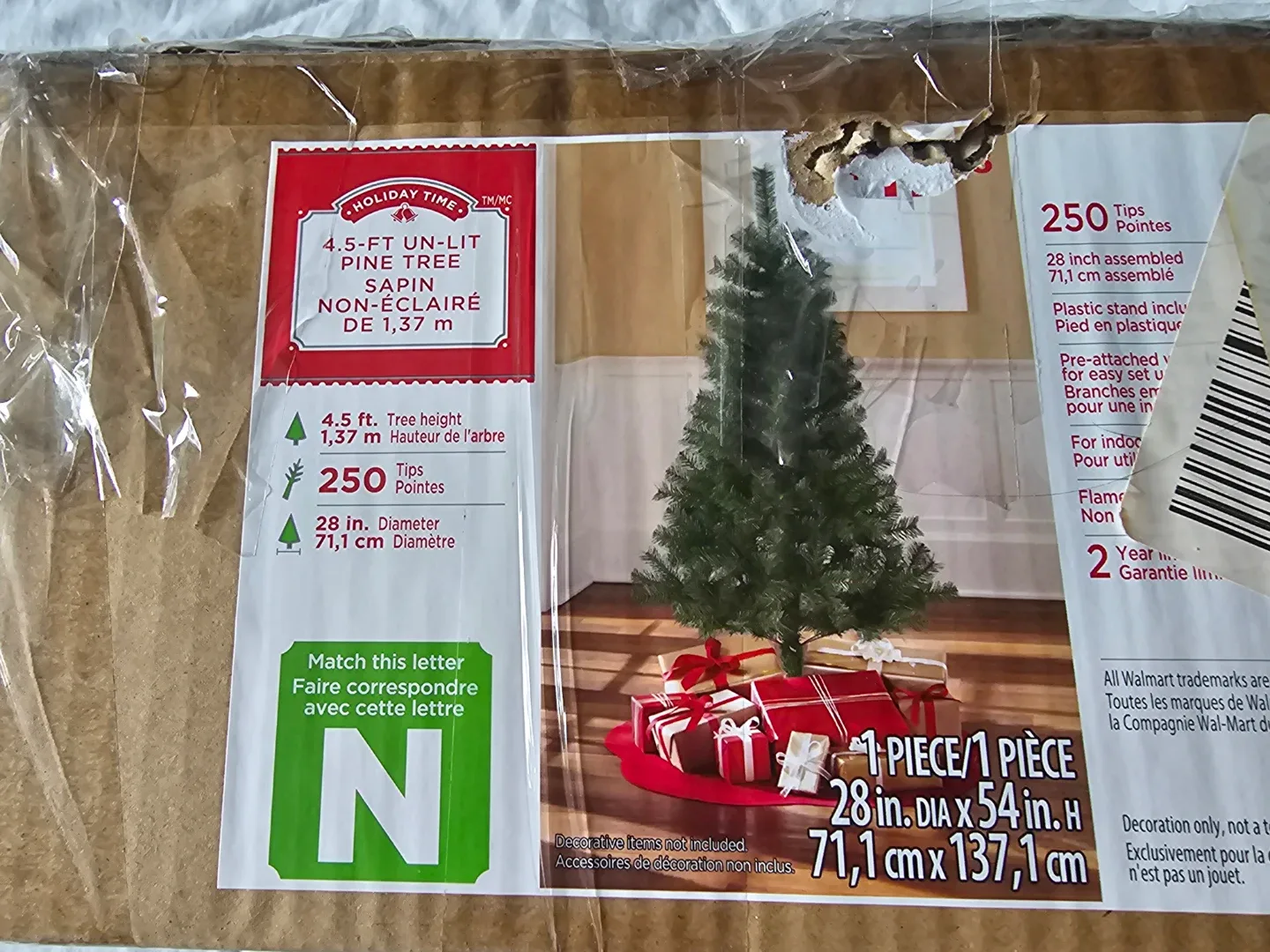 Holiday Time 4.5-ft Unlit Pine Tree - NEW image indicator(2)