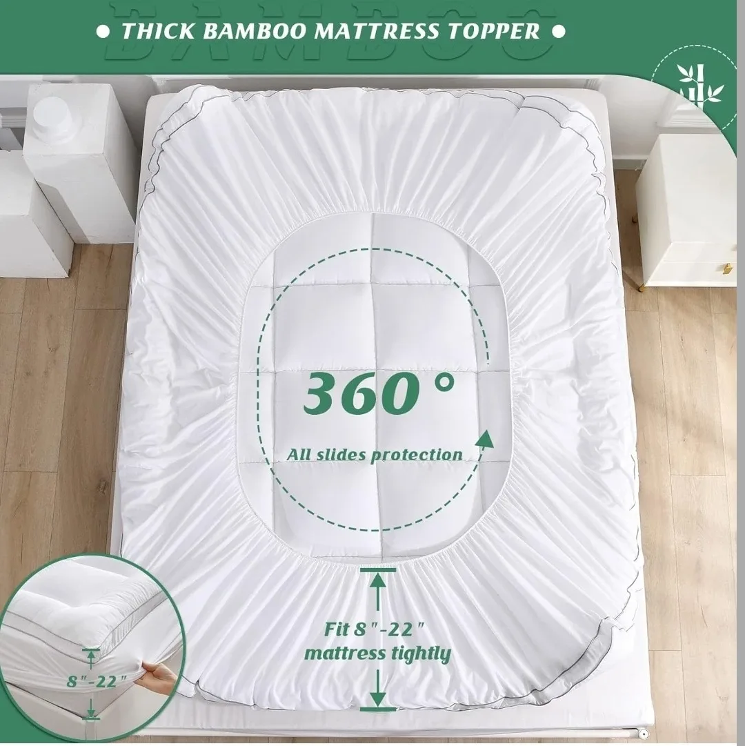 NEW Pillowtop Bamboo Mattress Topper image indicator(5)