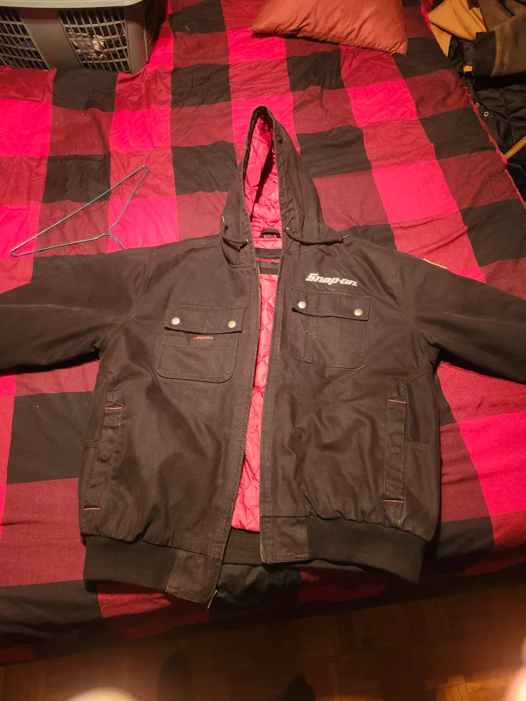 Snap-on Black Hooded Jacket